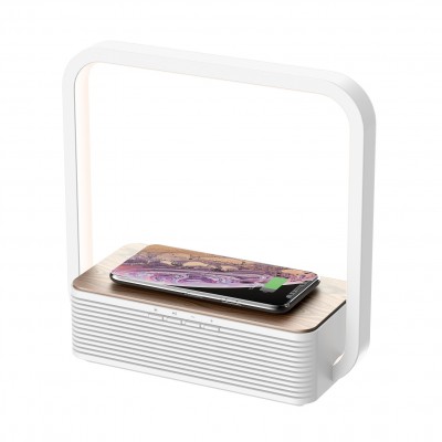 novelty design Wireless charging bedside lamp with speaker for livingroom bedroom office